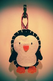 Addobbo natalizio pinguino pannolenci