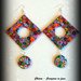 Orecchini in fimo eleganti handmade multicolore con lavorazione a murrine Idee regalo donna