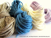 filato di lino per collane e bijoux - 20 mt. per 4 colori (corda + bianco + azzurro + lilla) - SPESE DI SPEDIZIONE GRATIS 