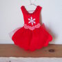 DECORAZIONE NATALIZIA.Tutu'da ballerina ROSSO.Feltro,fatto a mano.Adatto a ghirlanda,porta,segnaposto,pacco dono.Ornato da tulle,nastri,