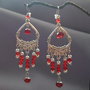 orecchini chandelier perline rosse