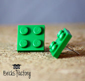 Orecchini LEGO originali a lobo verde scuro piatti