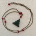 Collana Albero di Natale con perline in vetro rosso