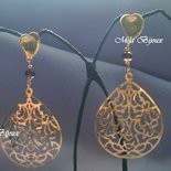 Orecchini A Goccia Grandi In Oro Giallo 9 Carati – Design Traforato – Carissima Gold
