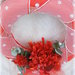 Ghirlanda di Natale in rosso con fiori bacche eucalipto perle potpourri pizzo tulle e pannolenci