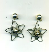 Orecchini natalizi con stella in metallo argento