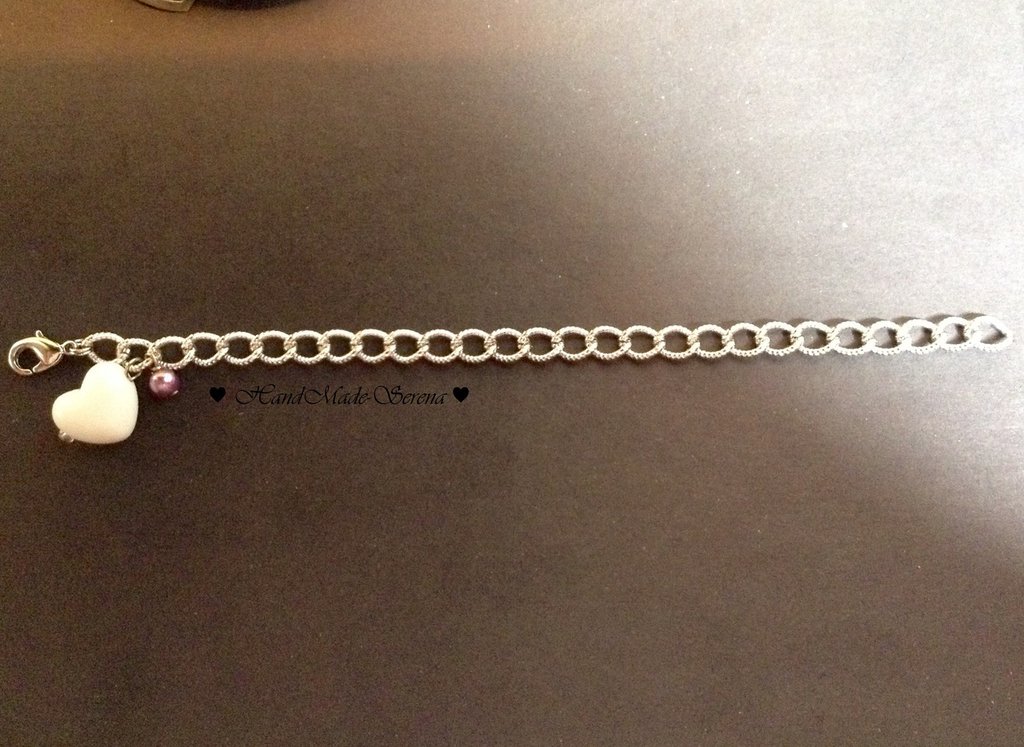 BRACCIALE A CATENA BIANCA ROSATO - Vendita Online - Linea Gesualdi - Foto 4