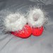 Scarpette stivaletti scarpine bebè rosso Natale uncinetto handmade regalo 