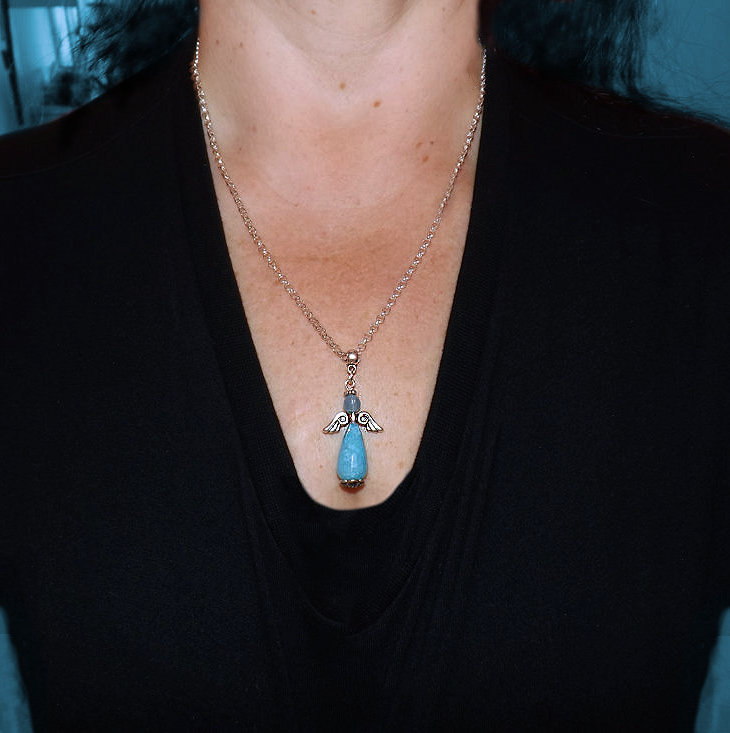 Splendida Collana Con Ciondolo A Forma Di Angelo Custode Con - Foto 9