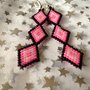 ~ Pink Highlighter ~ Beaded Earrings / Orecchini con perline Miyuki