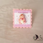 Battesimo Card Art segnaposto personalizzabili con miniatura bebè 