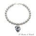 Bracciale perle e cuore cristallo Swarovski grigio chiaro argento 925 fatto a mano - Primula