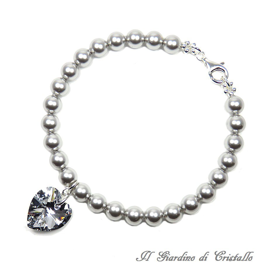 Bracciale Donna Elli In Argento Sterling 925 Con Cristalli - Motivi Cuore, Croce E Ancora - Regalo Ideale