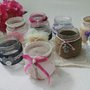 10 Portacandele tealight in vetro e pizzo Shabby Chic