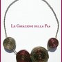 Collana "Spirali di Carta" Oro-Bordeaux