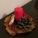 Centrotavola natalizio in legno con candela 