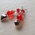 Heart in Red&White Earring / Orecchini Goccia e Cuore rossi