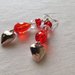 Heart in Red&White Earring / Orecchini Goccia e Cuore rossi