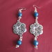Agata blu e argento tibetano - Orecchini pendenti