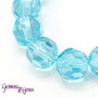 Lotto 10 perle tonde in vetro sfaccettate 10 mm. azzurro