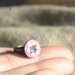 Anello bimba con bottone lilla  e perline - A.22.2015