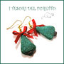 Orecchini " Alberi di Natale Glitter Fiocco rosso " fimo cernit idea regalo bijoux natalizi per lei donna bambina ragazza kawaii 