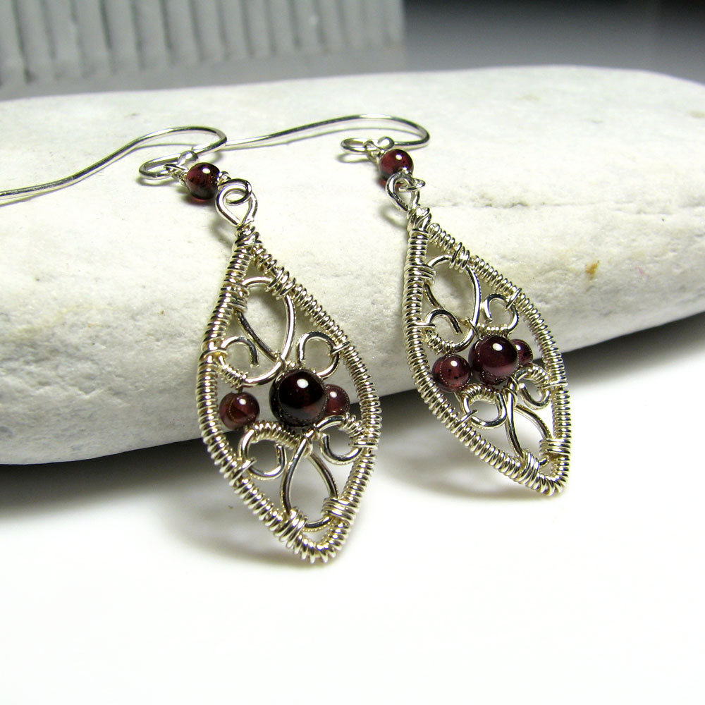 6 MM Taglio Rotondo Arancione Granato Rosso Orecchini 925 Argento - Foto 5