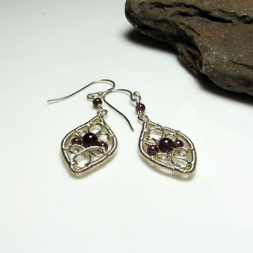 Bellitia Orecchini A Lobo Donna In Argento Sterling 925 - Con Pietra Granato Rosso 6,5mm - 1ct - Rotondi Ipoallergenici