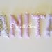 ANITA: una ghirlanda di lettere imbottite per comporre il suo nome in lilla a pois e fiori