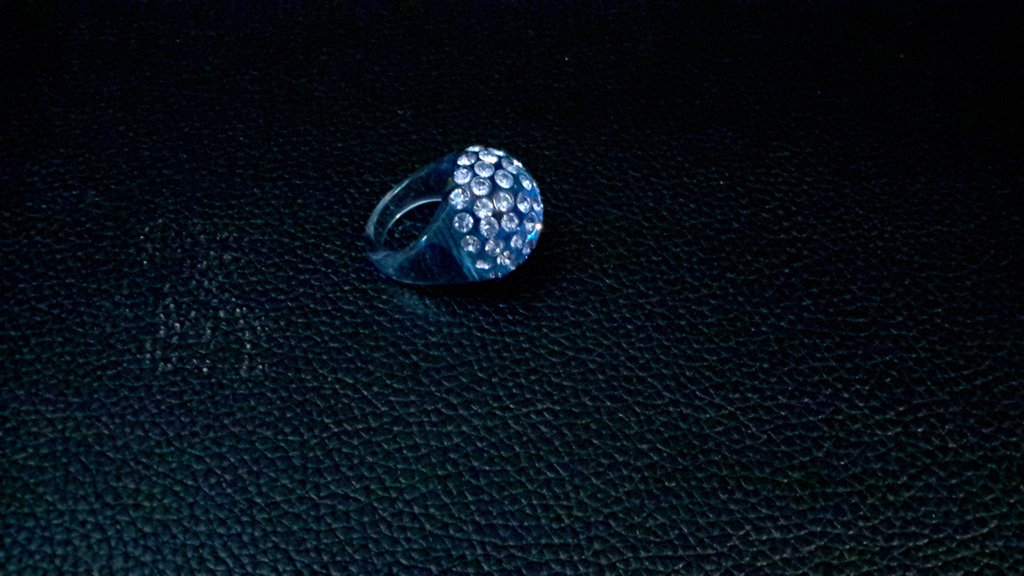 Anello plastica con cristallini blu n.17 - Gioielli - Anelli - di C