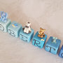 Cubi nome decorativi idea regalo decorazione cameretta bimbo animaletti e scala di blu