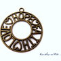 Charm ciondolo "LoveHopeFaith" color bronzo (65x58mm) (cod.000)