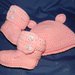 Stivaletti e cappellino bebè ROSA   lana stile Ugg da 1 a 4 mesi