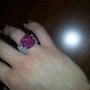 anello uncinetto color argento e viola