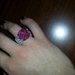 anello uncinetto color argento e viola