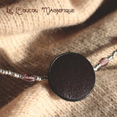 Girocollo con perline in argento e bottone vintage anni Quaranta - C.64.2015
