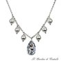Collana goccia argento Swarovski perle grigie catena acciaio fatta a mano - Magnolia