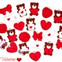 Novita' ciondoli charms fimo tema san valentino orso teddy cuore lucchetto o chiave fiocco rosso rosa lettera di amore biglietto love