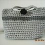 borsa in fettuccia grigio