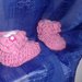 Scarpine di lana neonata lavorati a mano