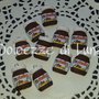 1 pezzo nutella in fimo con retro piatto per anelli,scatole ... fatto a mano