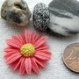  CABOCHON IN RESINA  FORMA GERBERA 25 mm colore rosa