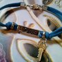 BRACCIALE SAN VALENTINO UOMO DONNA - ALCANTARA COLOR AZZURRO AVIO - LOVE CHIAVE