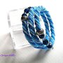 Bracciale Spirale Herringbone Azzurro e Blu