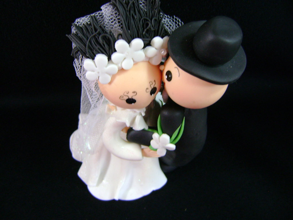 Sposini Per Torta Nuziale - Decorazione Carina Per Matrimonio In Resina 12cm - Foto 3