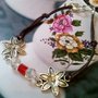 BRACCIALE DONNA CON FIORI ARGENTO E CRISTALLI 