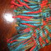 Sciarpa multicolore in lana con frange