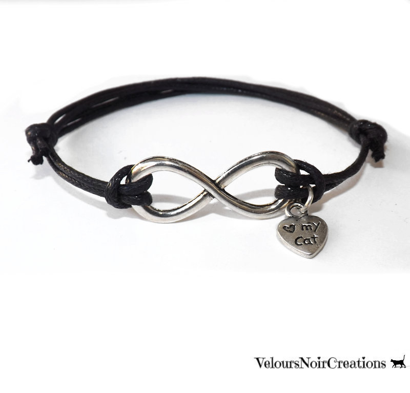 Bracciale Donna Argento 925 Con Gatto E Simbolo Infinito, Zirconi, Regalo Per Ragazze - 2