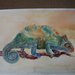 animali: camaleonte acquerello, dipinto originale / chameleon watercolor, original painting