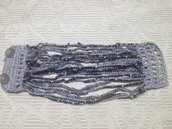 Bracciale crochet e perline “Silver”